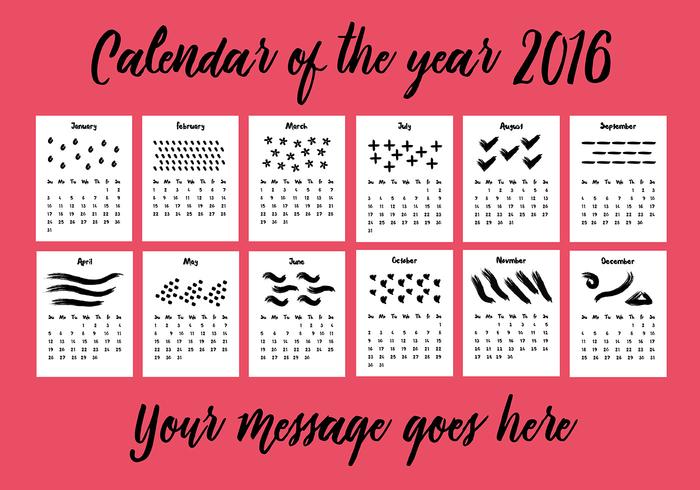 Free 2016 Calendar Vector Background