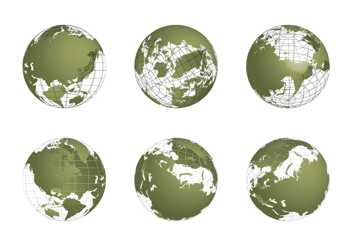 Free Globe Grid Vector set 101656 - Download Free Vectors, Clipart