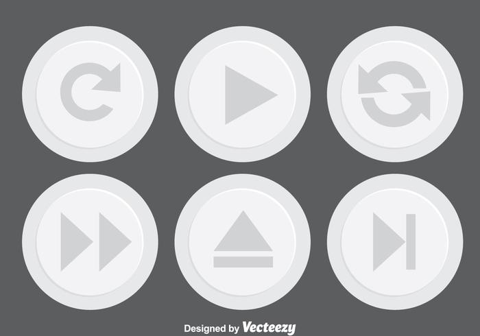 Light Gray Media Button vector