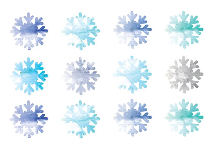 Vector Watercolor Snowflakes 