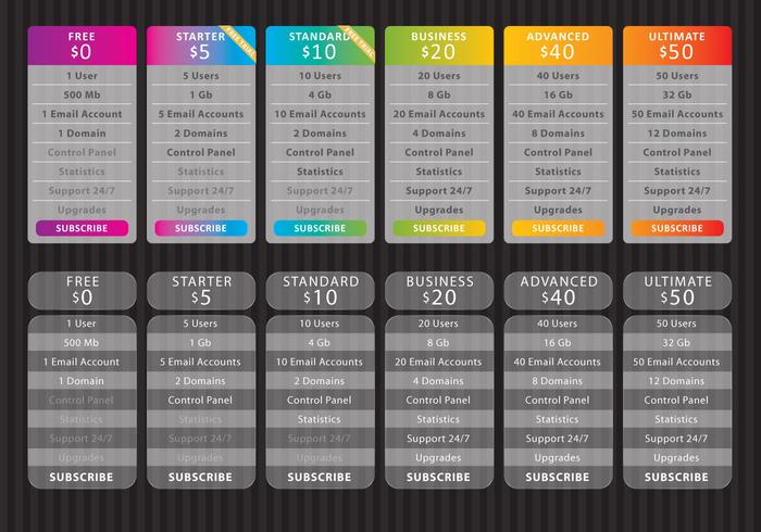 Glass List Pricing vector