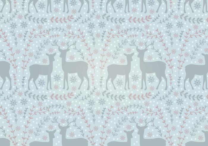 Vector Holiday Deer Seamless Pattern 