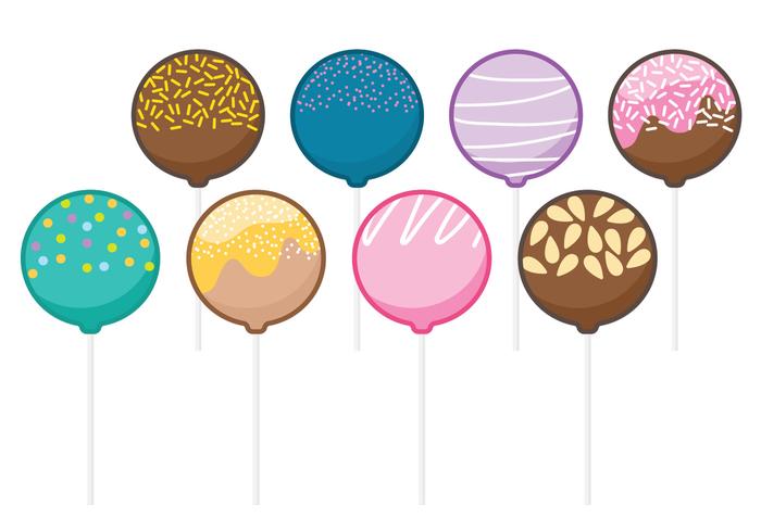 Cake Pops With Toppings vector