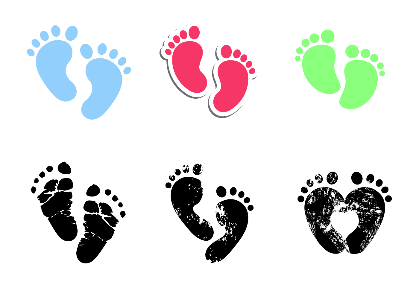 Download Baby Footprints Vector - Download Free Vector Art, Stock ...