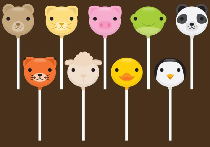 Animales lindos pasteles Pops vector