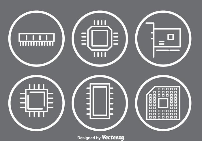 Microchip Icons vector
