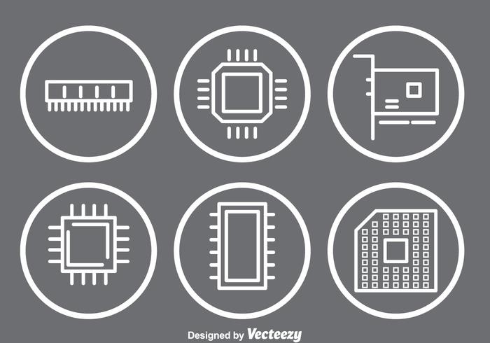 Iconos de Microchip vector