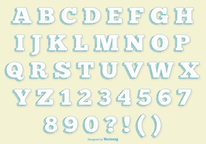 Retro Alphabet Set vector