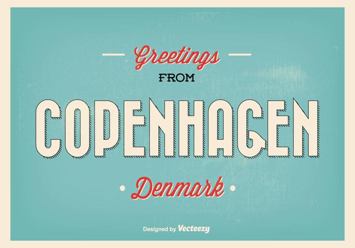 Retro Copenhagen Greeting Illustration vector