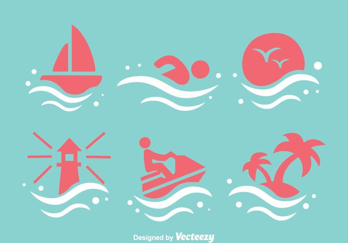 Beach Element Icons vector