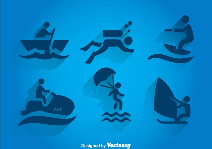 Water Sport Vlue Icons vector