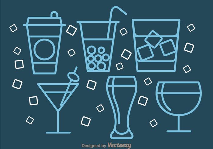 Drinks Outline Icons vector