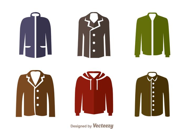 Jacket Flat Icons vector