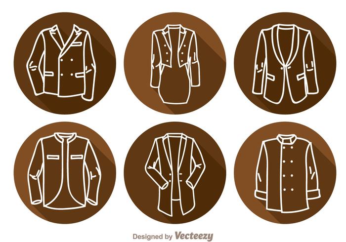 Iconos de la sombra larga de la chaqueta vector