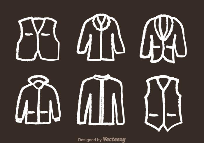 Iconos del drenaje de la chaqueta de la chaqueta vector