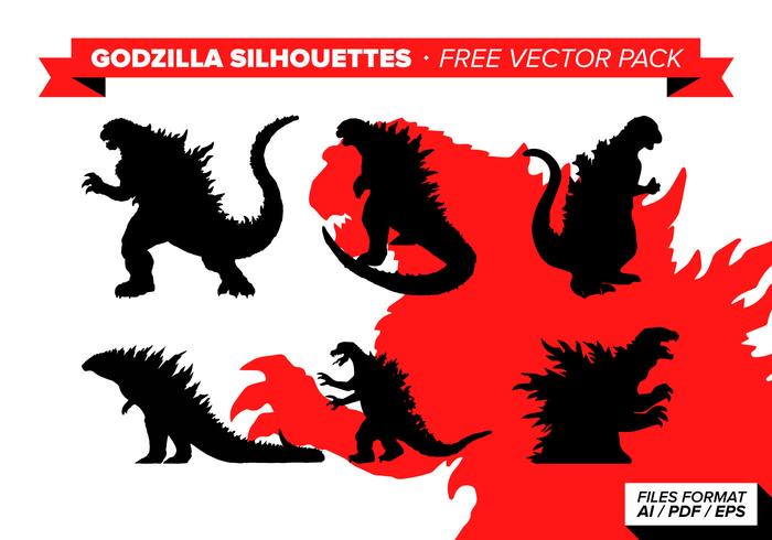 Godzilla Silhouette Free Vector Pack Godzilla Silhouette Free Vector Pack