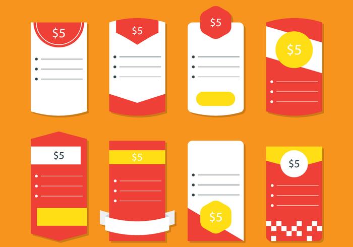 Red Pricing Table vector