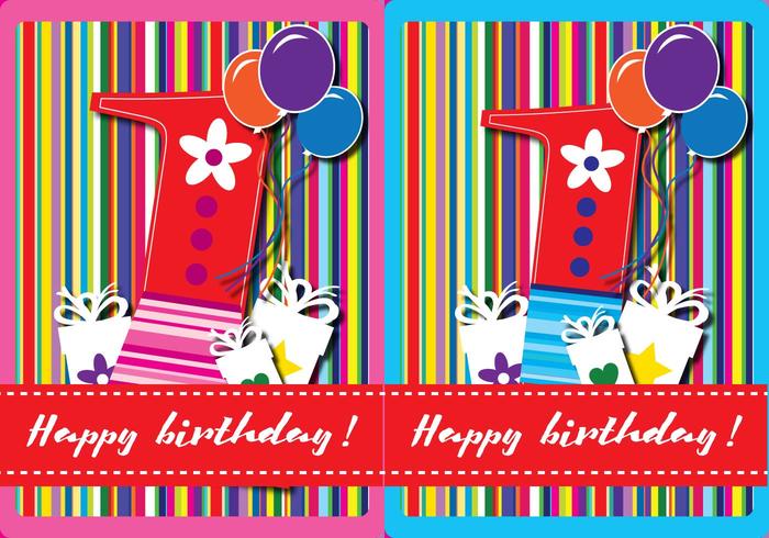 Happy First Birthday Card vector