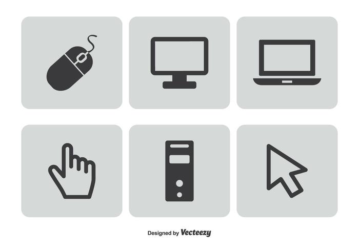 Conjunto de iconos relacionados con la computadora vector