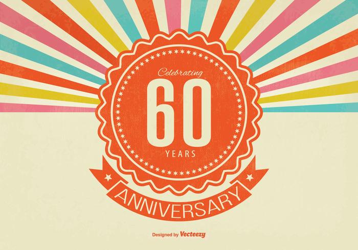 Aniversario de 60 años vector