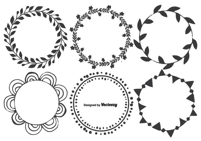 Cute Hand Drawn Frame Set vector