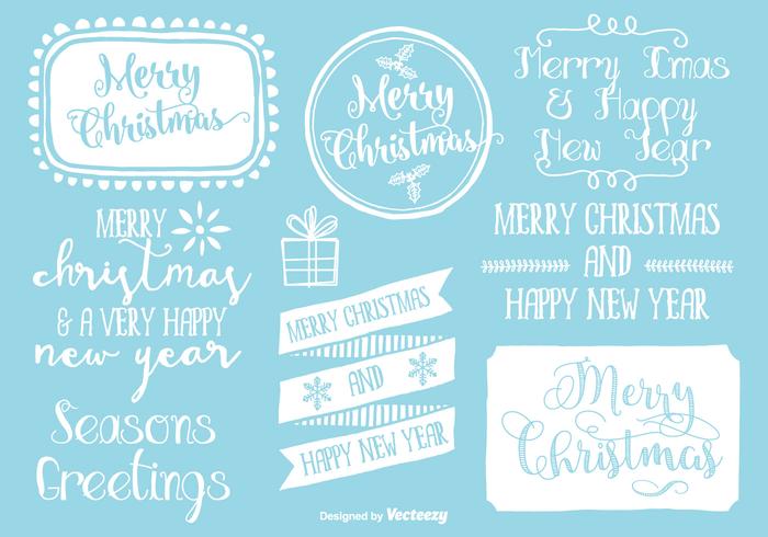 Cute Hand Drawn Style Christmas Labels vector