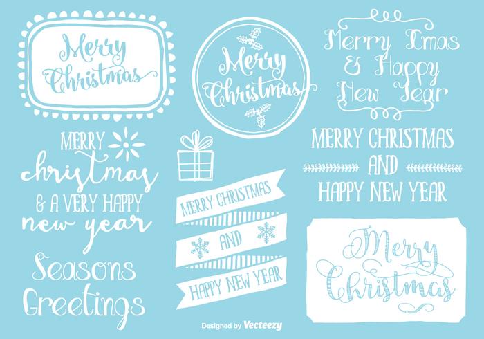 Cute Hand Drawn Style Christmas Labels vector