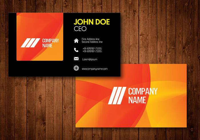 Creative Business Card with Glow colorful background vector