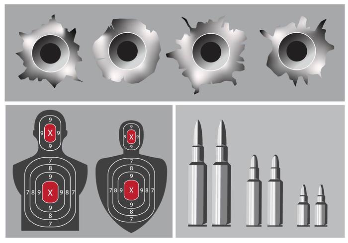 shoot camp and bullet hole vector