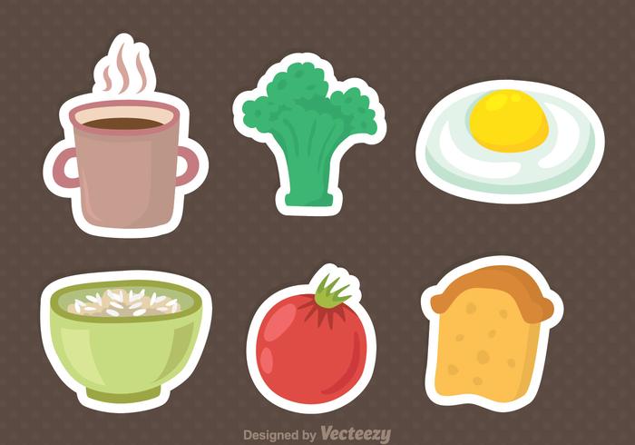 Iconos del menú del desayuno vector