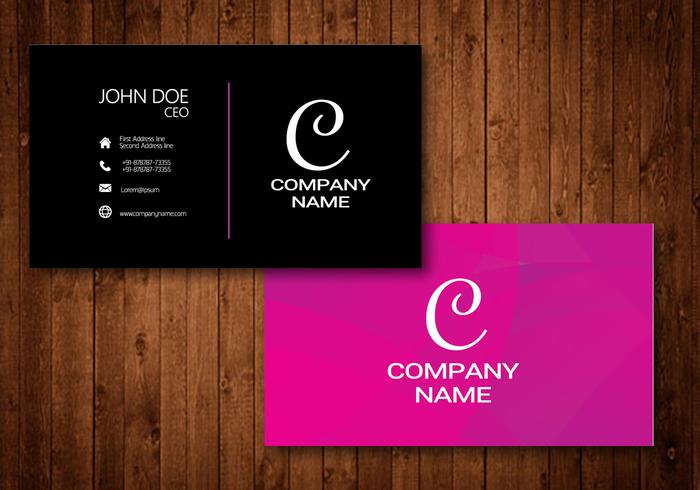 Creative Business Card with Glow colorful background vector