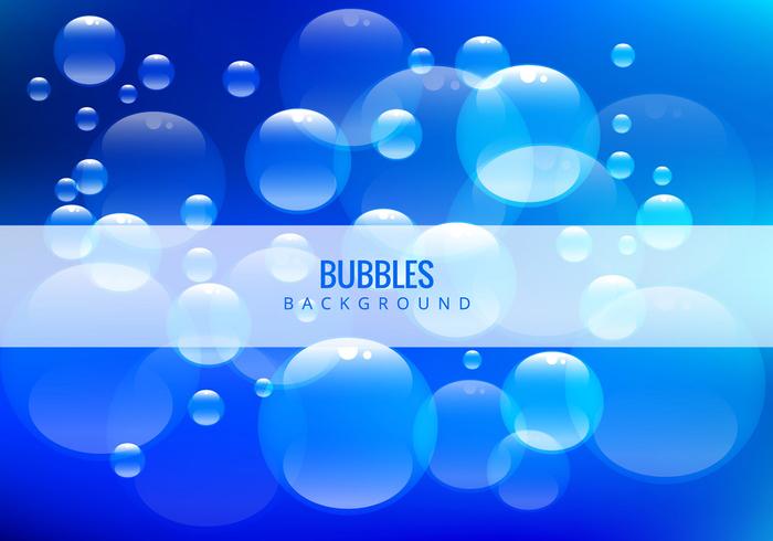 Burbujas de agua sobre fondo azul vector