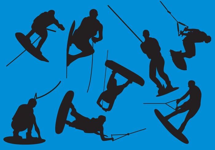 Wakeboarding Silhouettes vector