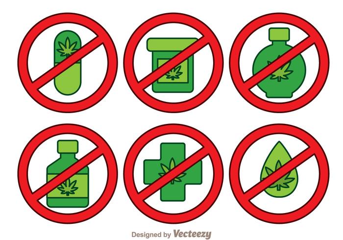 No Drugs Isolated Icons vector