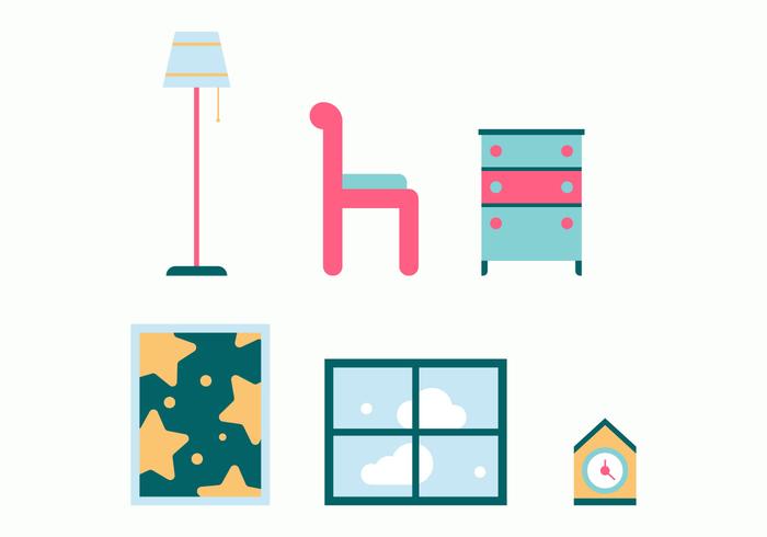 Libere los iconos del vector de la habitación de los niños # 11