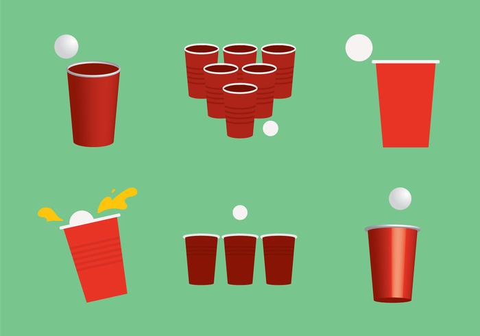 Free Beer Pong Vector Illustration