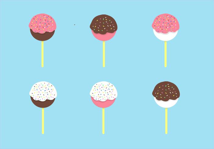 Cake Pops Vector Set