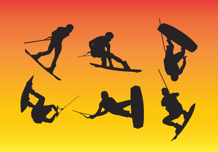 Vector de Silueta de Wakeboarding