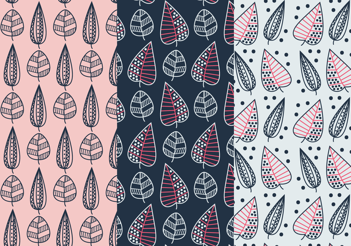 Free Geometric Leaves Pattern Vector