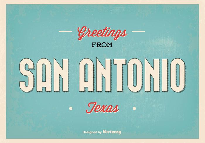 Retro San Antonio Greeting Illustration vector