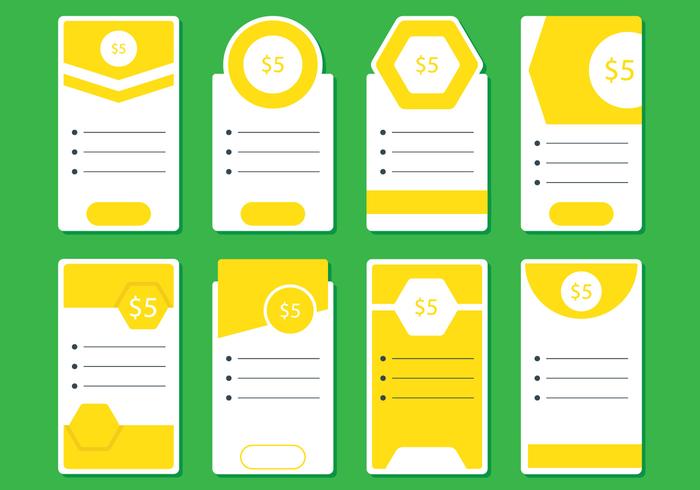 Yellow Pricing Table vector