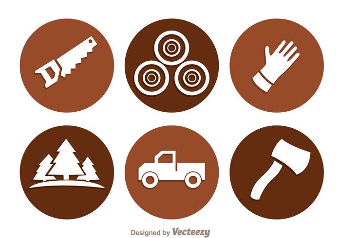 Lumberjack Circle Icons vector