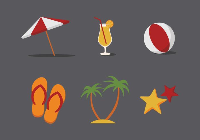 Vector Beach Illustration Set