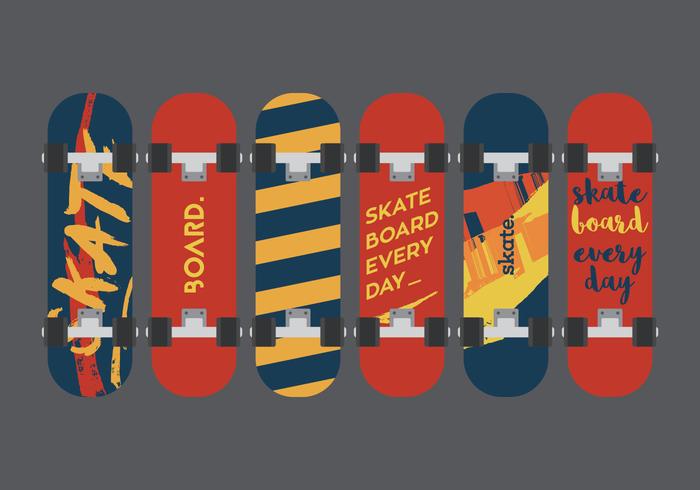 Vector Skateboard Illuustration Set Vector Skateboard Illuustration Set