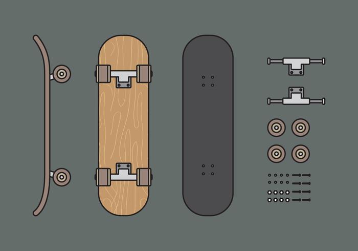 Vector Skateboard Illuustration conjunto