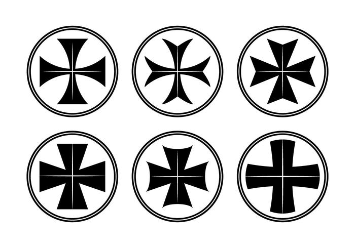 Maltese and Iron Cross Vector Set