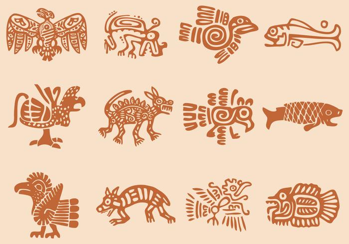 Pre Hispanic Icons vector