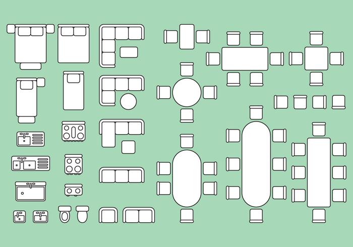 Elementos del plano de suelo vector