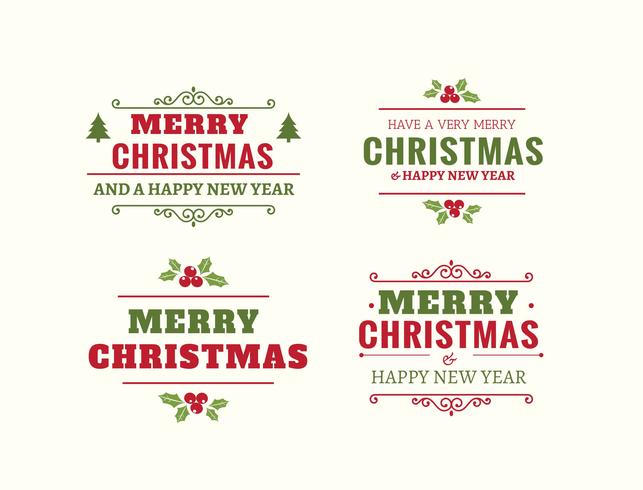 Beautiful Christmas Label Set vector