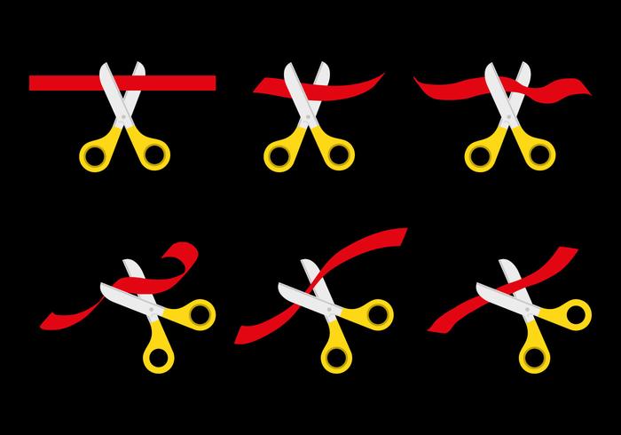 Ribbons Cutting Vector Set Ribbons Cutting Vector Set